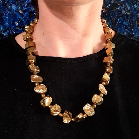 VINTAGE NECKLACE 'GOLD NUGGETS' - Picture 6 of 6